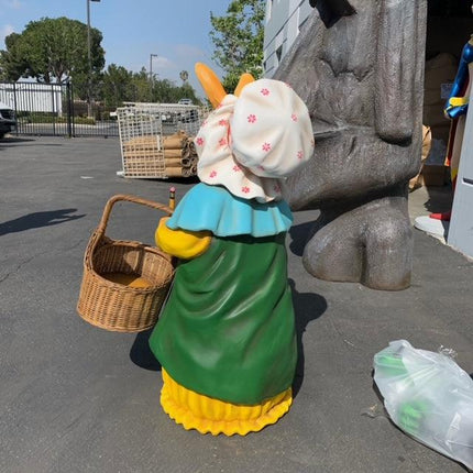 Rabbit With Basket Life Size Statue - LM Treasures 