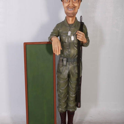 Soldier with Menu Board Life Size Statue - LM Treasures 