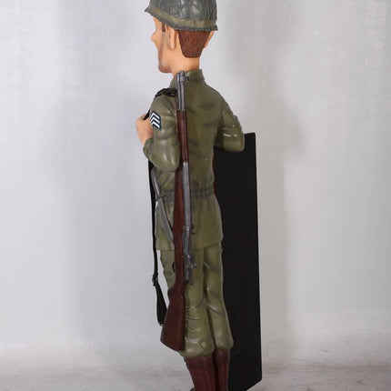 Soldier with Menu Board Life Size Statue - LM Treasures 