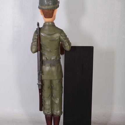 Soldier with Menu Board Life Size Statue - LM Treasures 