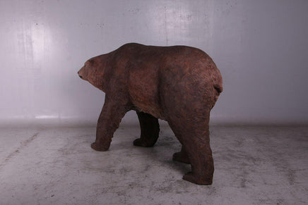 Brown Grizzly Bear Walking Life Size Statue - LM Treasures 