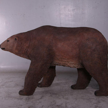 Brown Grizzly Bear Walking Life Size Statue - LM Treasures 