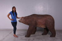 Brown Grizzly Bear Walking Life Size Statue - LM Treasures 