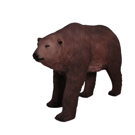 Brown Grizzly Bear Walking Life Size Statue - LM Treasures 