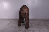 Brown Grizzly Bear Walking Life Size Statue - LM Treasures 