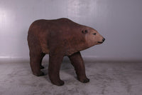 Brown Grizzly Bear Walking Life Size Statue - LM Treasures 