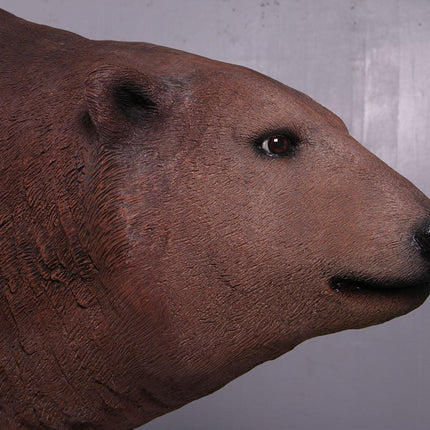 Brown Grizzly Bear Walking Life Size Statue - LM Treasures 