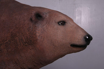 Brown Grizzly Bear Walking Life Size Statue - LM Treasures 