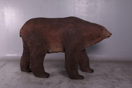 Brown Grizzly Bear Walking Life Size Statue - LM Treasures 