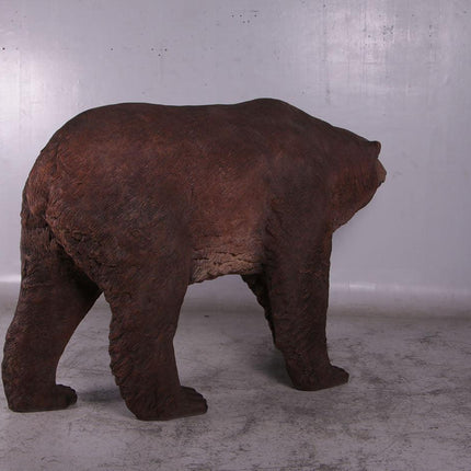 Brown Grizzly Bear Walking Life Size Statue - LM Treasures 