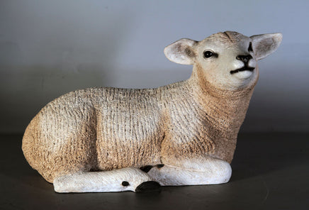 Texelaar Baby Lamb Resting Life Size Statue - LM Treasures 