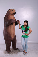 Brown Grizzly Bear Life Size Statue - LM Treasures 