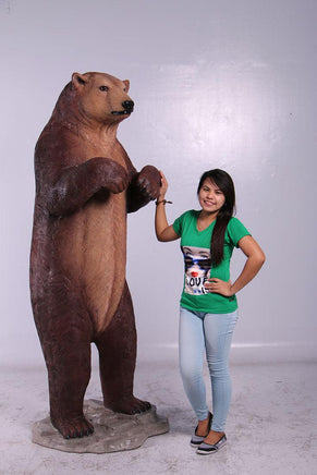 Brown Grizzly Bear Life Size Statue - LM Treasures 