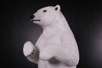 Polar Bear On Base Life Size Statue - LM Treasures 