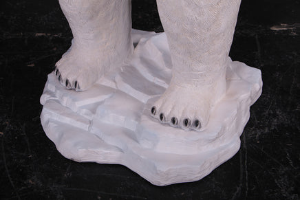 Polar Bear On Base Life Size Statue - LM Treasures 