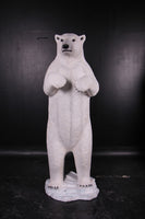 Polar Bear On Base Life Size Statue - LM Treasures 