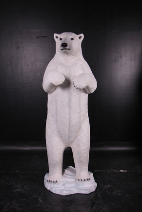 Polar Bear On Base Life Size Statue - LM Treasures 