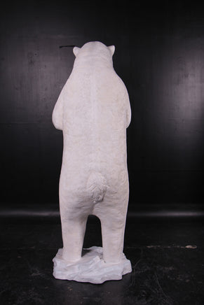 Polar Bear On Base Life Size Statue - LM Treasures 