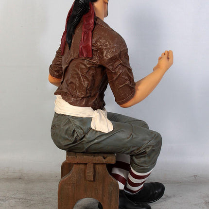 Sitting Pirate Carlos Life Size Statue - LM Treasures 