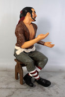Sitting Pirate Carlos Life Size Statue - LM Treasures 