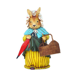 Rabbit With Basket Life Size Statue - LM Treasures 