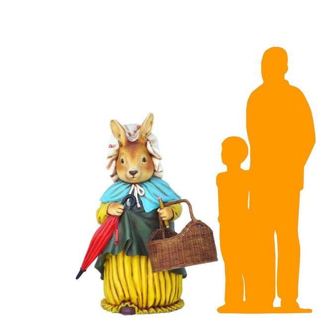 Rabbit With Basket Life Size Statue - LM Treasures 
