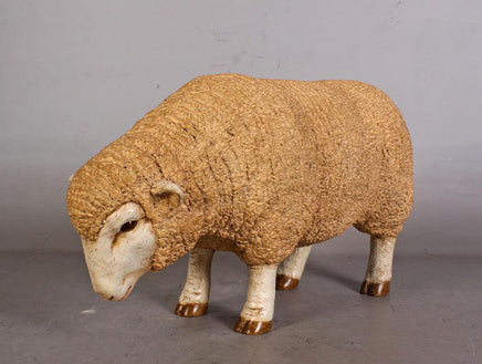 Baby Merino Ewe Head Down Life Size Statue - LM Treasures 