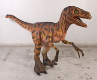 Brown Deinonychus Dinosaur Life Size Statue - LM Treasures 