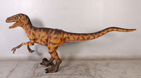 Brown Deinonychus Dinosaur Life Size Statue - LM Treasures 