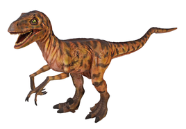 Brown Deinonychus Dinosaur Life Size Statue - LM Treasures 