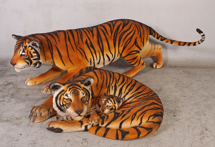 Bengal Tiger With Cub Life Size Statue - LM Treasures 