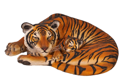 Bengal Tiger With Cub Life Size Statue - LM Treasures 