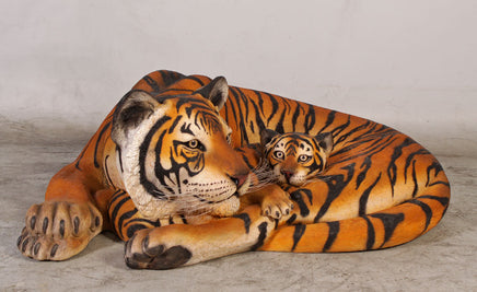 Bengal Tiger With Cub Life Size Statue - LM Treasures 