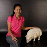 Texelaar Sheep Head Down Life Size Statue - LM Treasures 