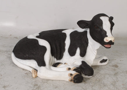 New Born Holstein Calf Laying Life Size Statue - LM Treasures 