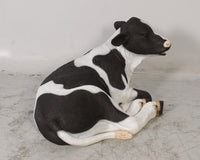 New Born Holstein Calf Laying Life Size Statue - LM Treasures 