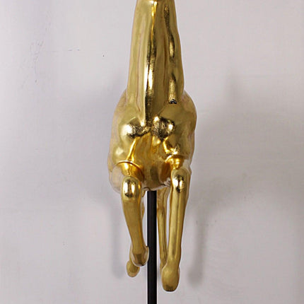 Flying Gold Reindeer On Base Statue - LM Treasures 