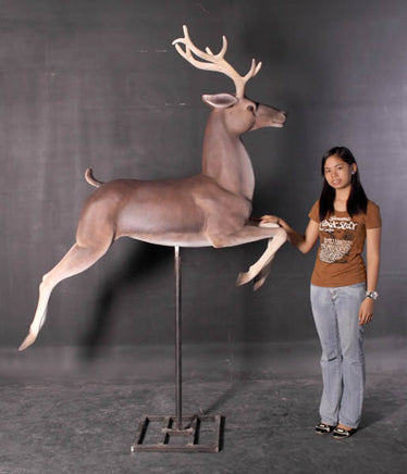 Reindeer On Base Life Size Statue - LM Treasures 
