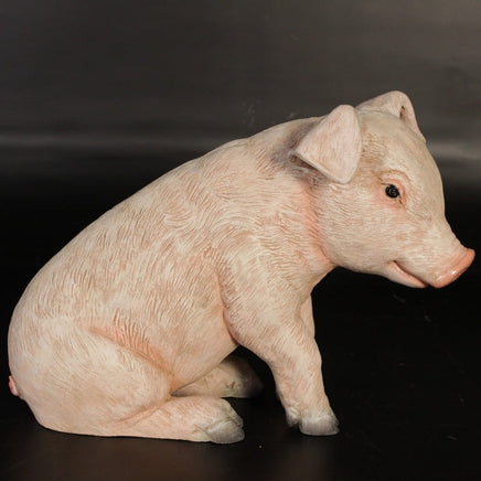 New Born Pig Sitting Life Size Statue - LM Treasures 