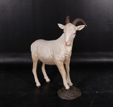Cream Billy Goat Life Size Statue - LM Treasures 