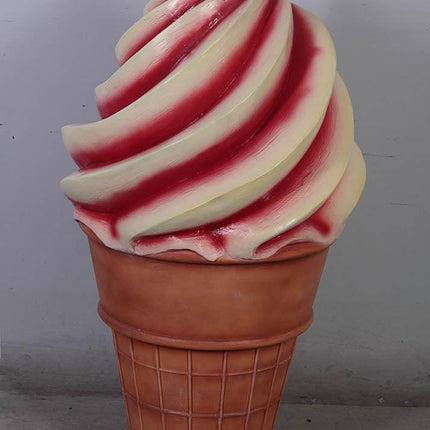 Soft Serve Strawberry Ice Cream Over Sized Statue - LM Treasures 