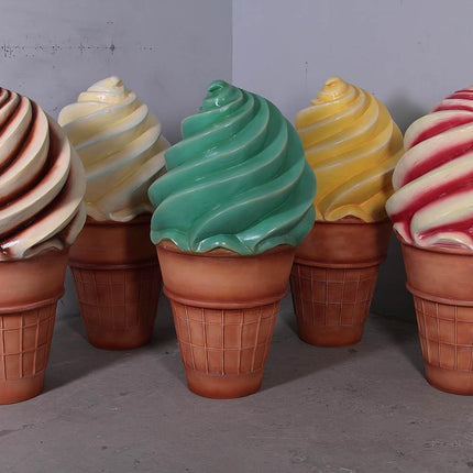 Soft Serve Strawberry Ice Cream Over Sized Statue - LM Treasures 