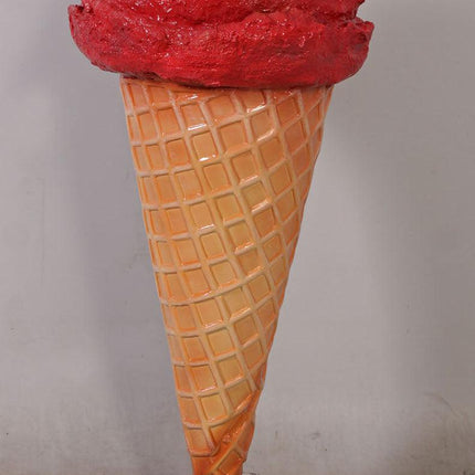 One Scoop Strawberry Ice Cream Over Sized Statue - LM Treasures 