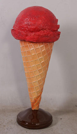 One Scoop Strawberry Ice Cream Over Sized Statue - LM Treasures 