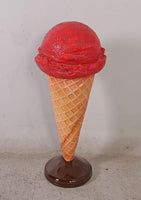 One Scoop Strawberry Ice Cream Over Sized Statue - LM Treasures 