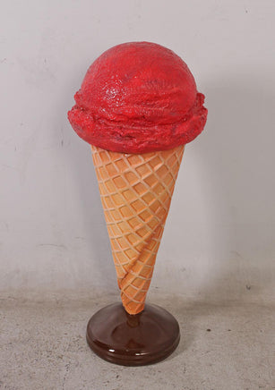 One Scoop Strawberry Ice Cream Over Sized Statue - LM Treasures 