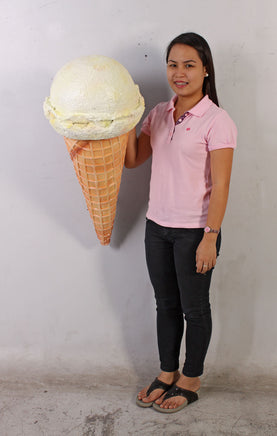 Hanging One Scoop Vanilla Ice Cream Over Sized Statue - LM Treasures 