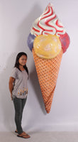 Hanging Three Scoop Ice Cream Over Sized Statue - LM Treasures 