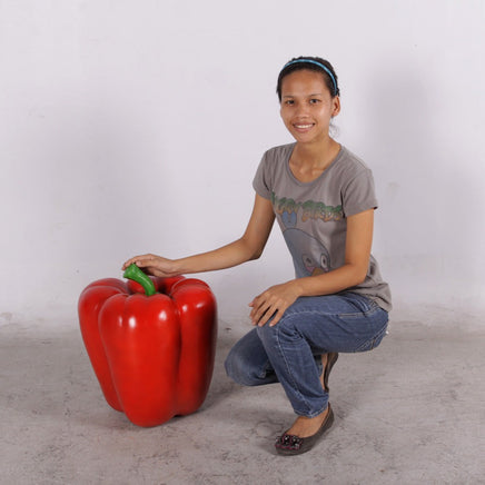 Vegetable Bell Pepper Red Over Sized Restaurant Prop Resin Statue - LM Treasures 