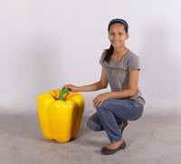 Vegetable Bell Pepper Yellow Over Sized Restaurant Prop Resin Statue - LM Treasures 